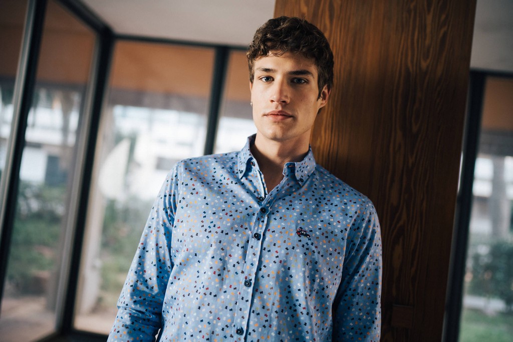 surfcar chemise homme bleue imprimee